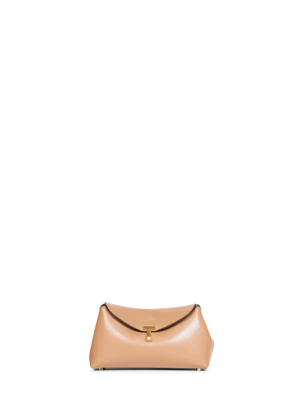Clutch Bag Mini T-Lock Camel Calf Leather Handbags
