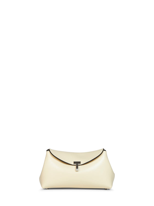 Clutch Bag T-Lock Ivory Calf Leather Handbags