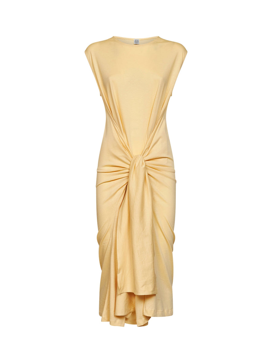 Midi Dress Tie-Waist Buttercup Yellow Organic Cotton
