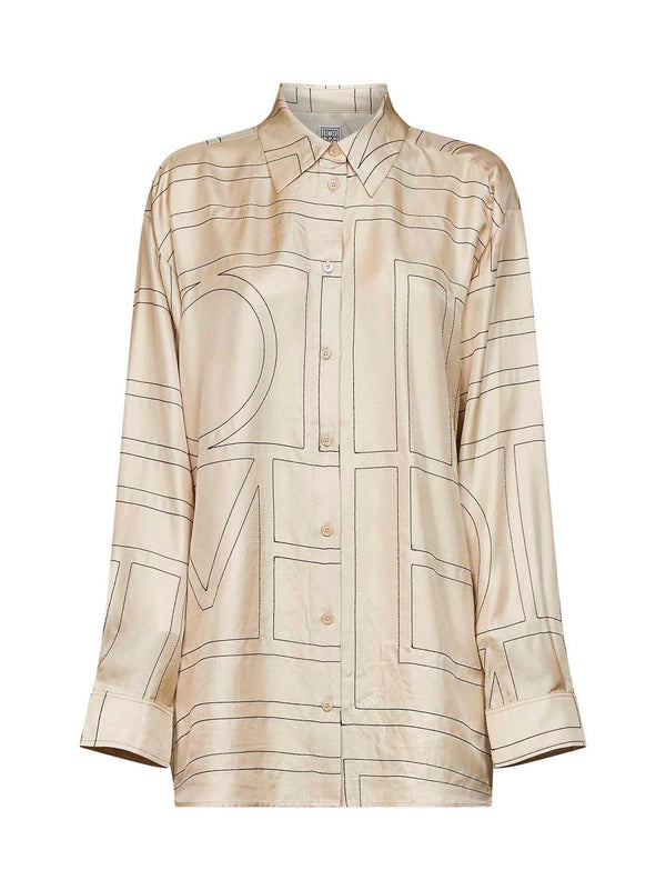 Shirt Monogram Silk Ivory