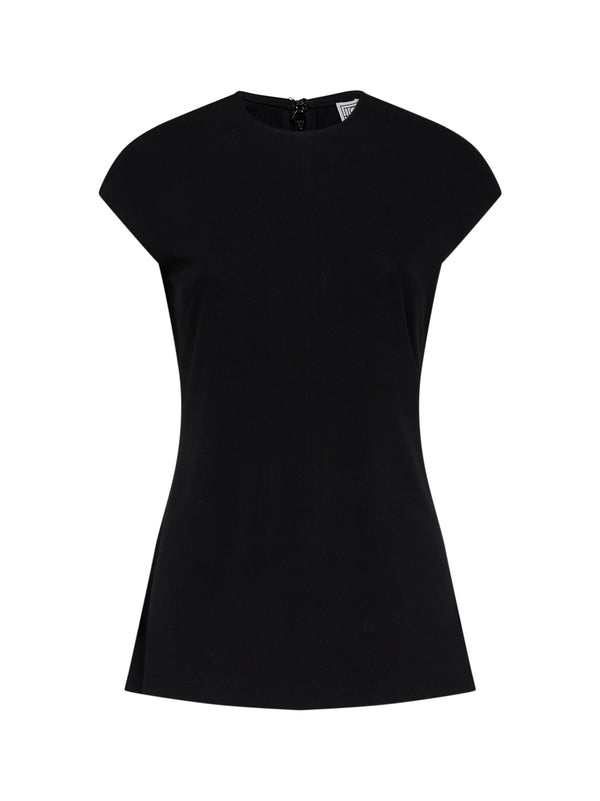 Jersey Top Black Viscose Tops