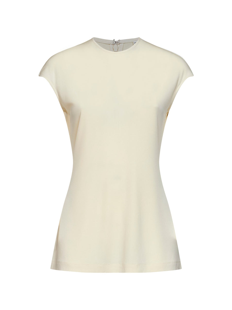 Jersey Top Ivory Viscose Tops