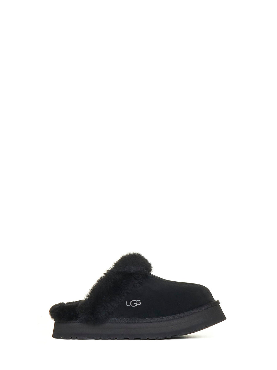 Slippers Disquette Black Calf Leather Mules