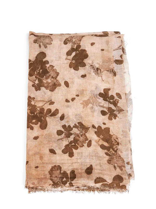 Scarf Beige Floral Cotton