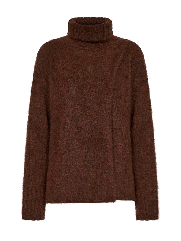 Turtleneck Sweater Alpaca Blend Brown