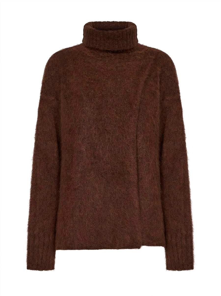 Turtleneck Sweater Alpaca Blend Brown