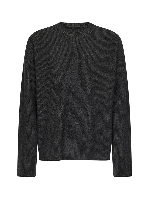 Ribbed Cashmere Crewneck Sweater Grey