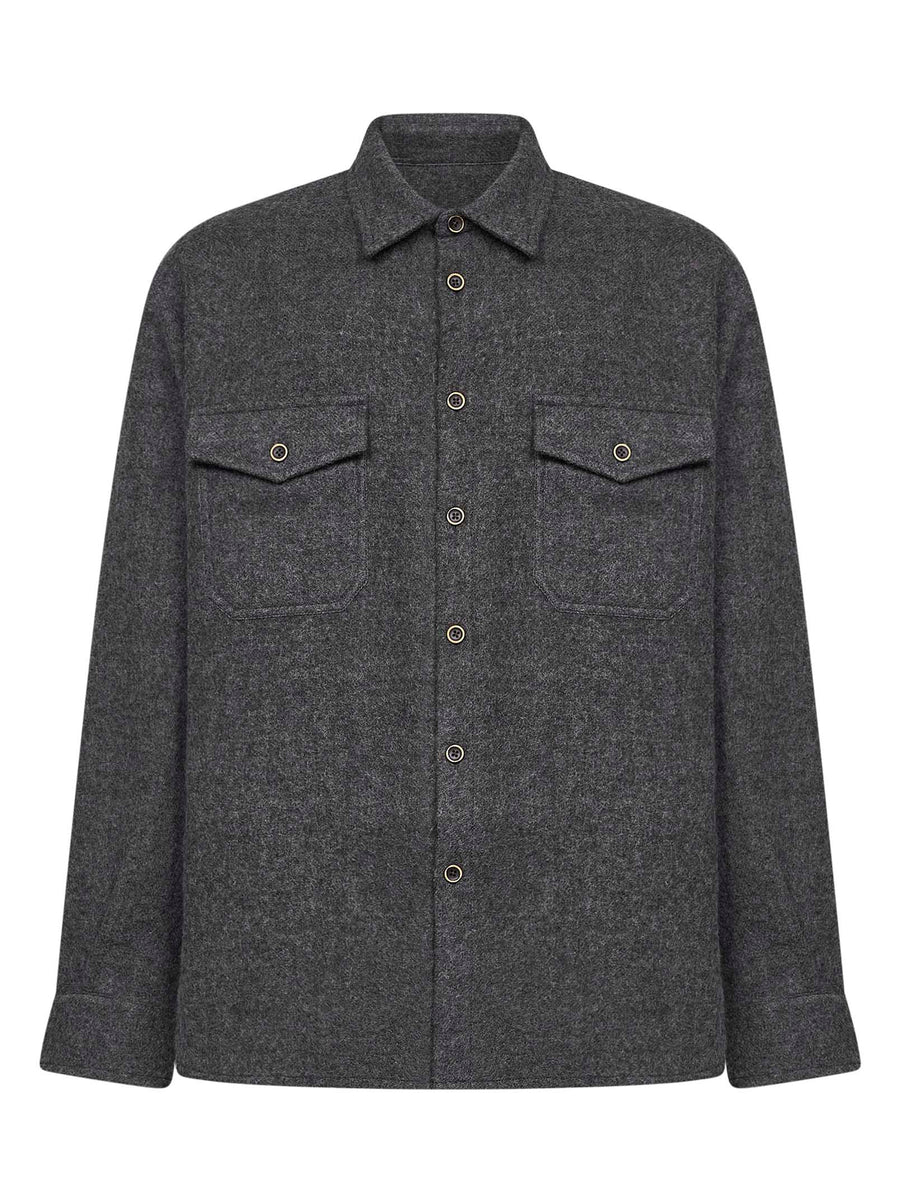 Overshirt Tavis Grey Virgin Wool Shirt