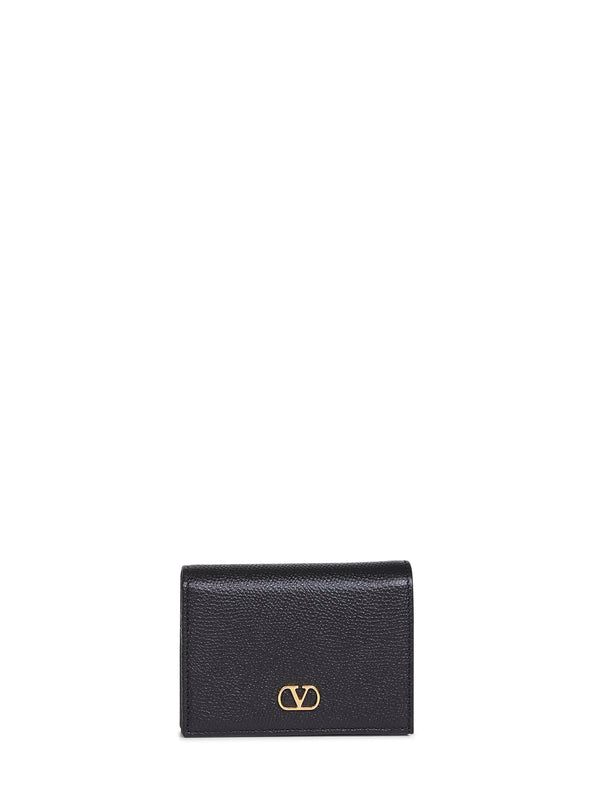 Wallet Vlogo Signature Black Calf Leather & Purses