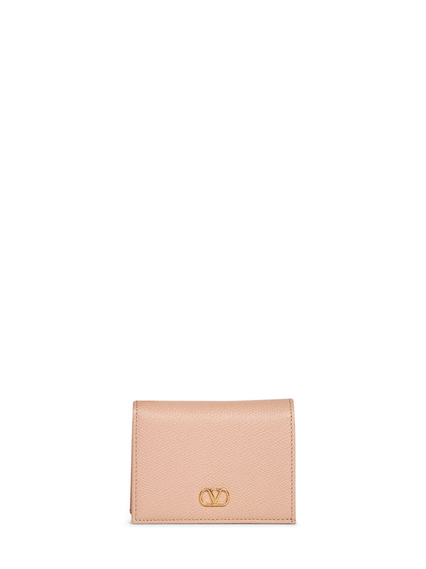 Wallet Vlogo Signature Pink Calf Leather & Purses