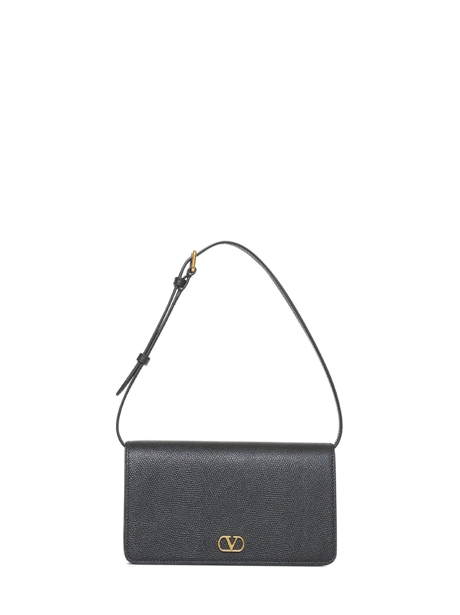 Mini Shoulder Bag Vlogo Signature Black Calf Leather