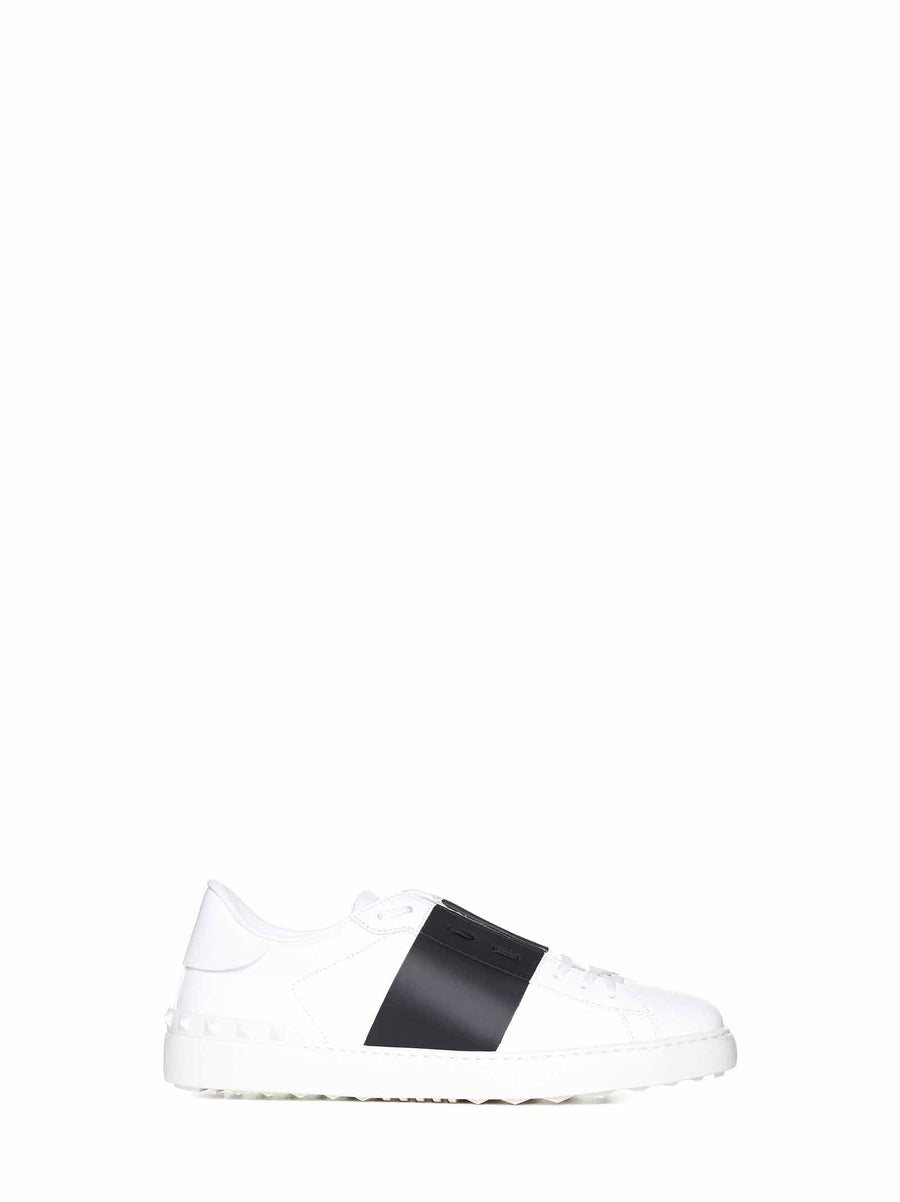 Open Calfskin Sneakers Blue Calf Leather Trainers