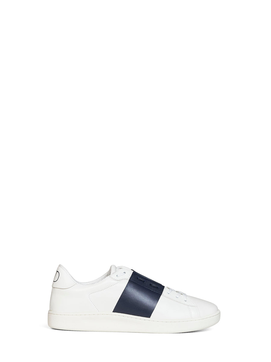 Sneakers Open Royco White-Navy Nappa Multicolour Polyamide Trainers
