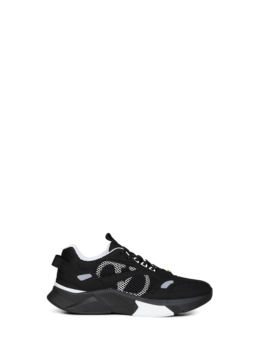 Sneakers Demivee Black-Grey Mesh Suede Trainers