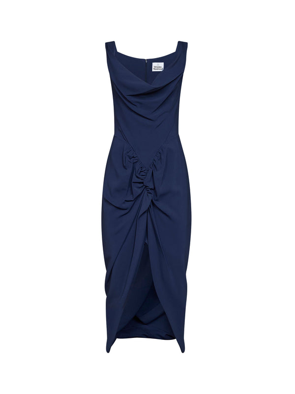 Midi Dress Panther French Navy Blue Viscose