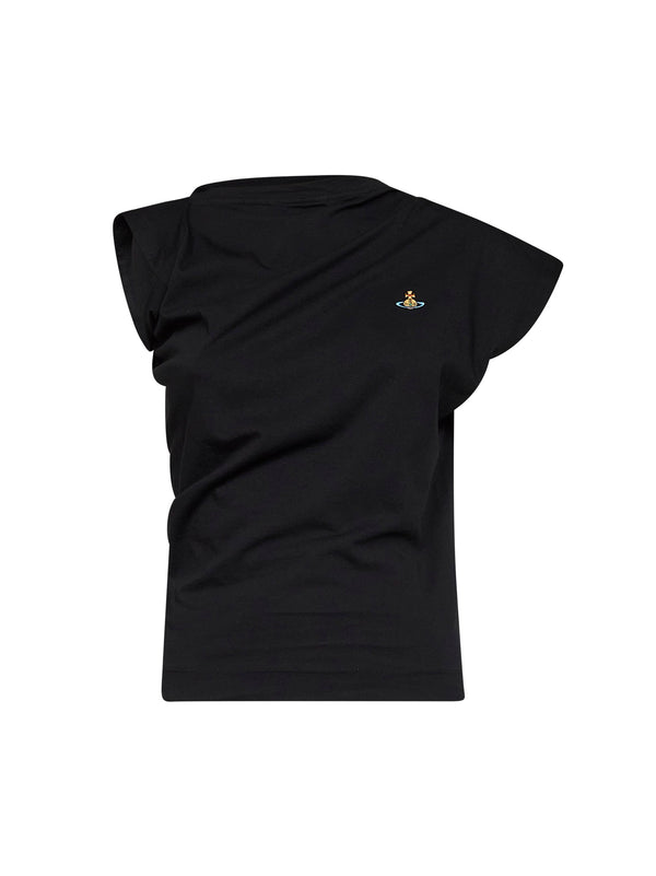 Draped Top Hebo Black Cotton Tops