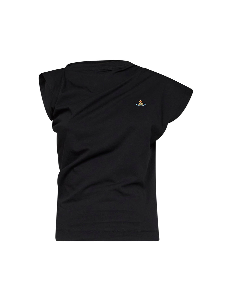 Draped Top Hebo Black Cotton Tops