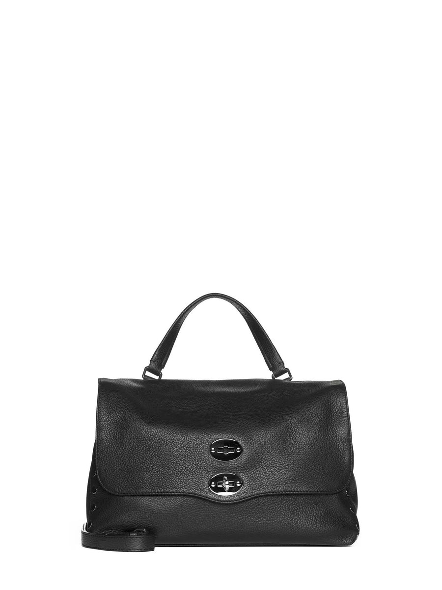 Leather Shoulder Bag Postina Black Bovine (top Grain) Handbags