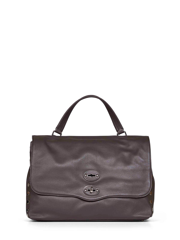 Handbag Postina Medium Brown Bovine Leather Handbags