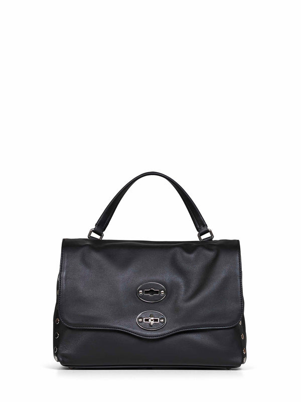 Handbag Postina Small Black Leather Bovine Handbags