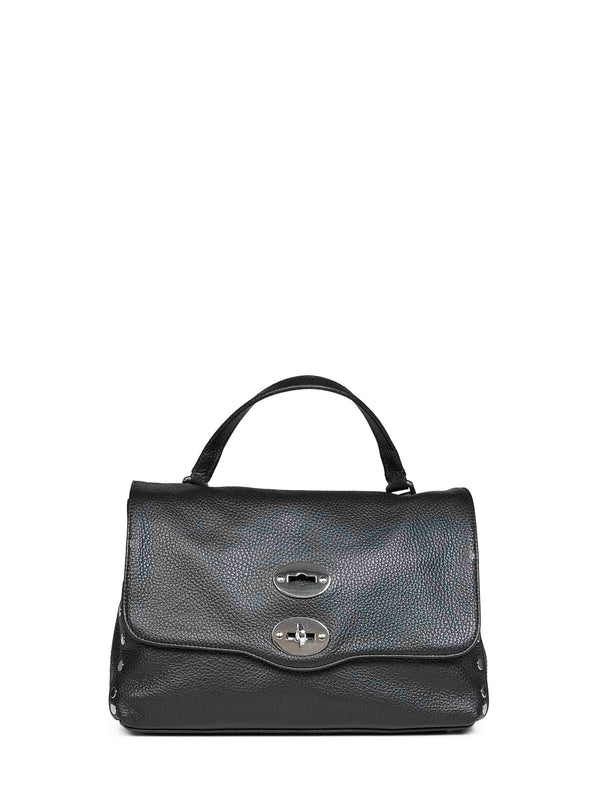 Handbag Postina Small Black Bovine Leather Handbags