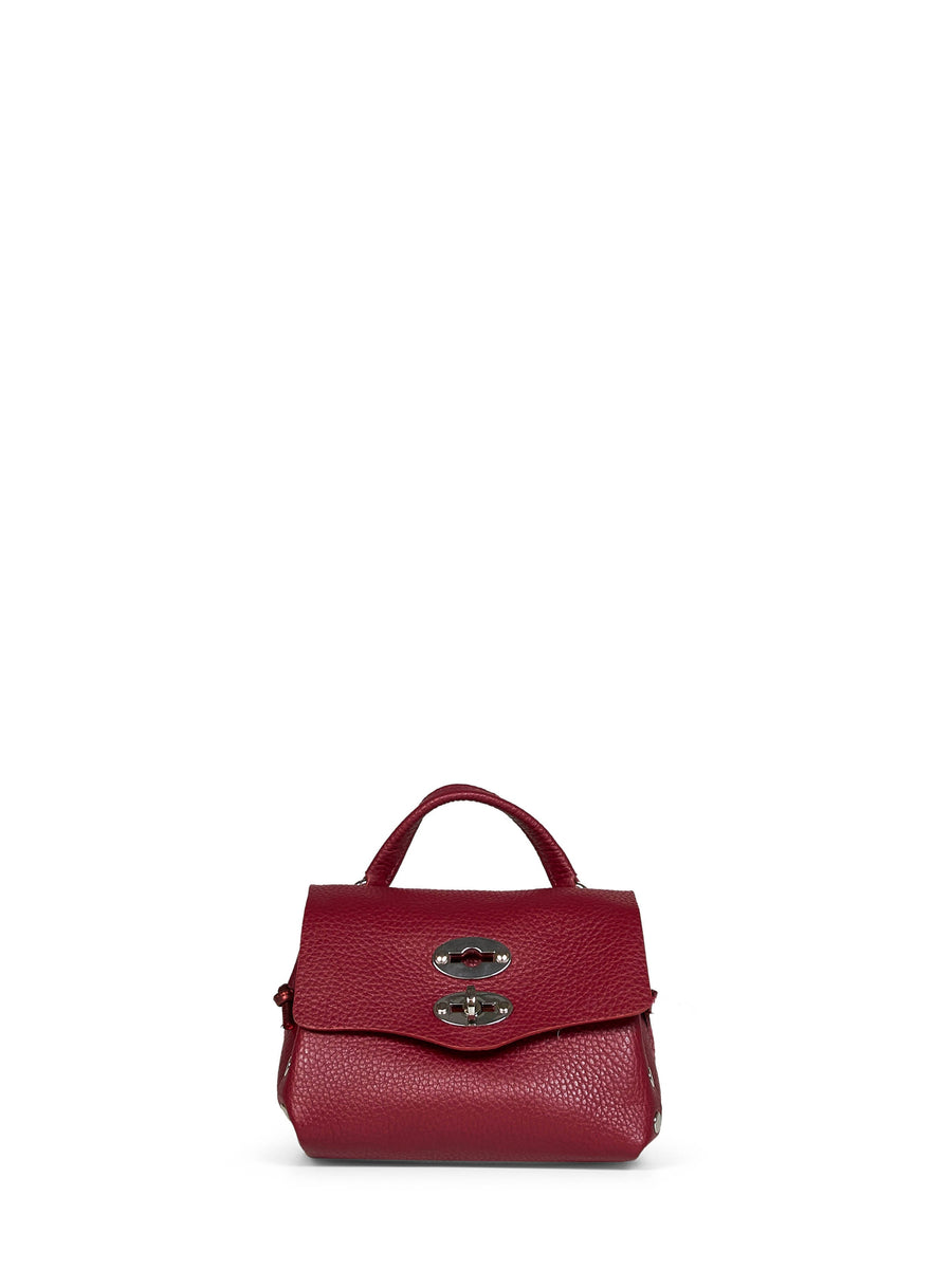 Leather Handbag Postina Super Baby Red Bovine Handbags