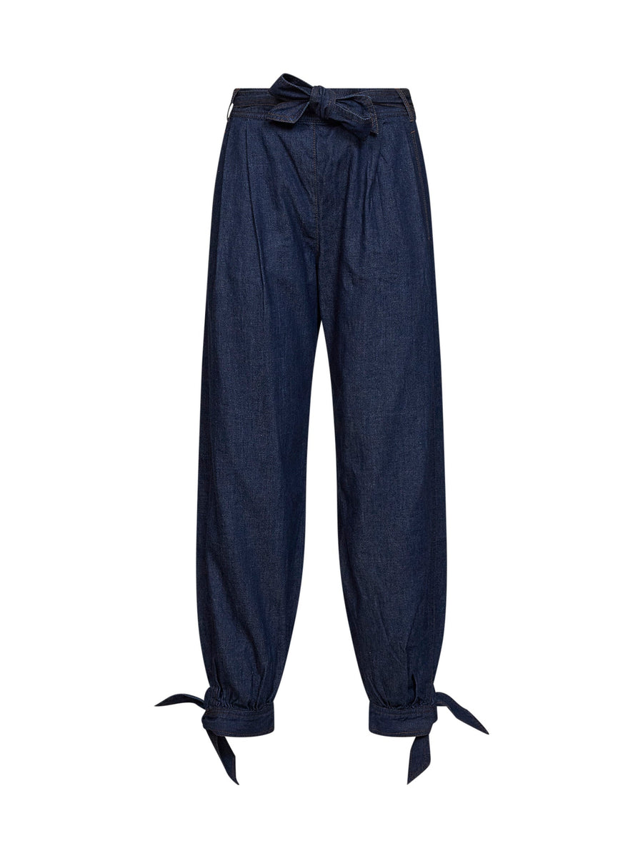 Harem Trousers Aster Blue Denim Cotton