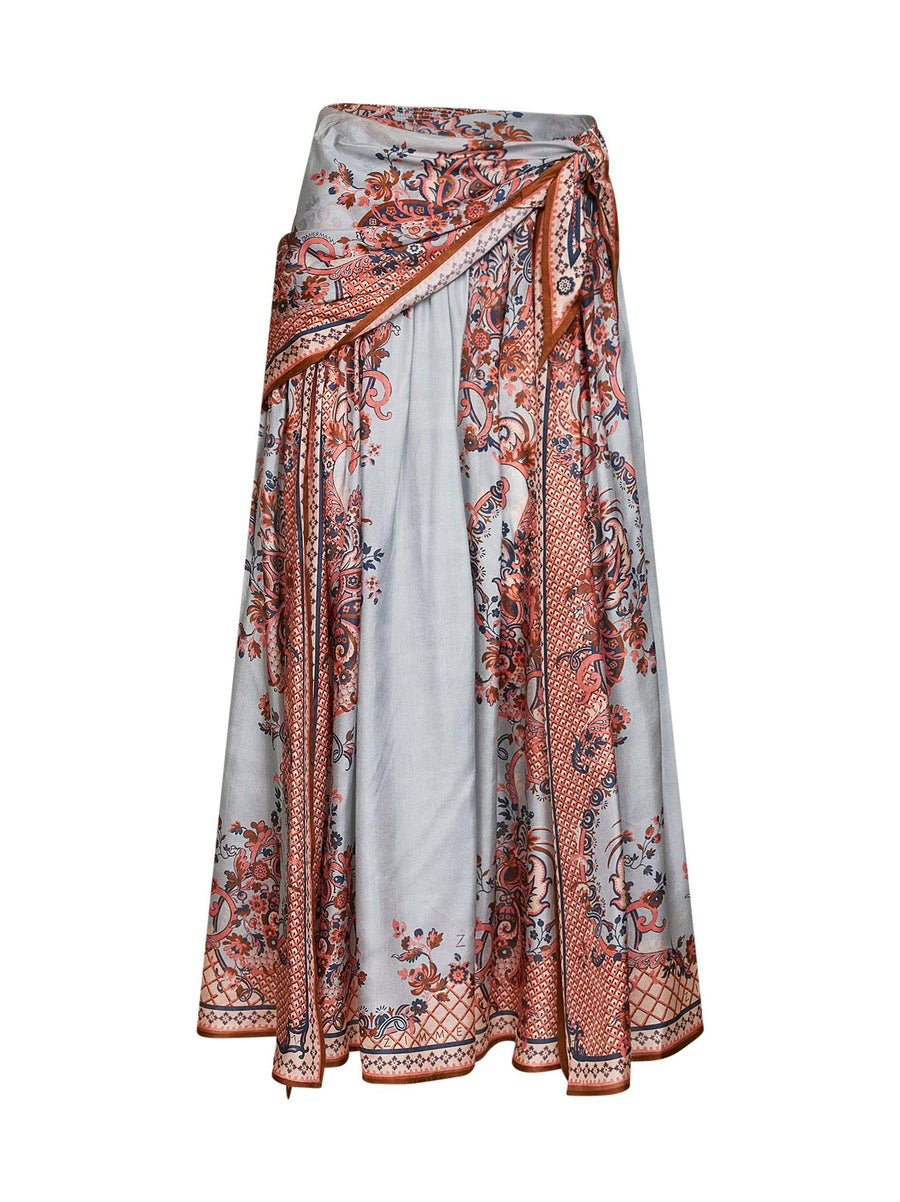 Midi Skirt Aster Silk Habotai Multicolour