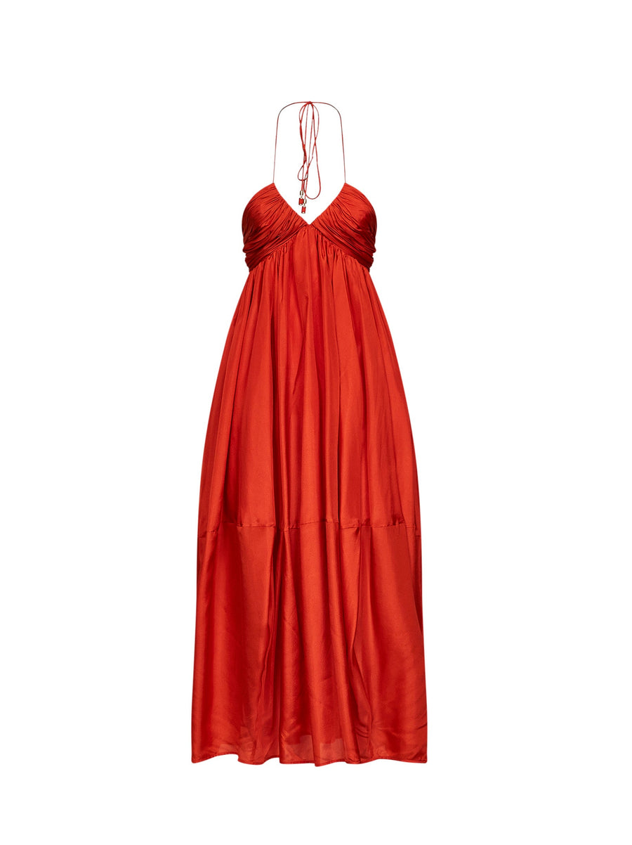 Maxi Dress Mahon Tangerine Silk Orange
