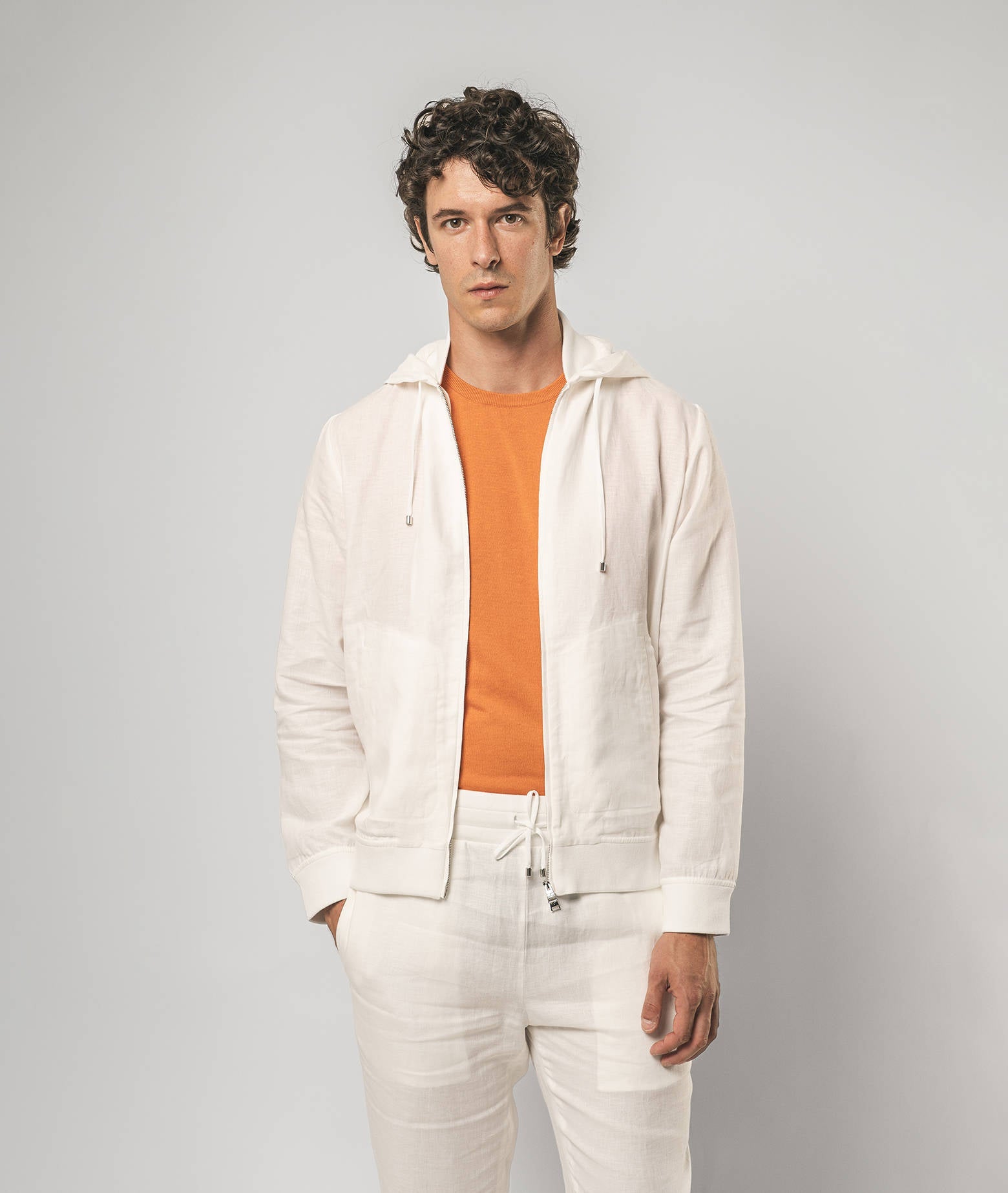 Linen Hoodie Korfu Olive Sportwear Blouson