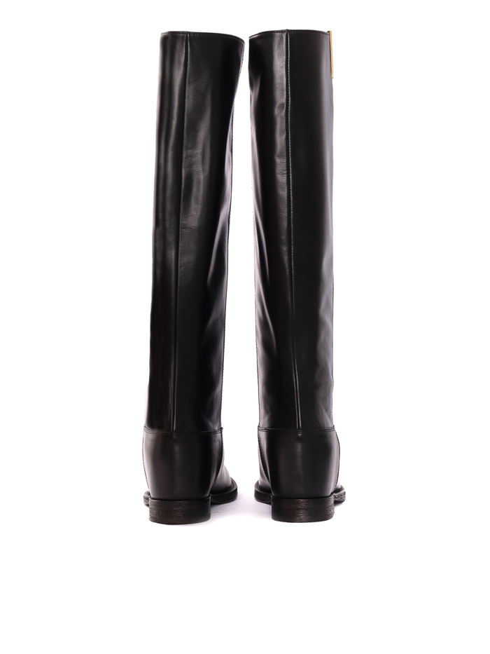 ICONIC V BOOTS Black Leather Sole Rubber