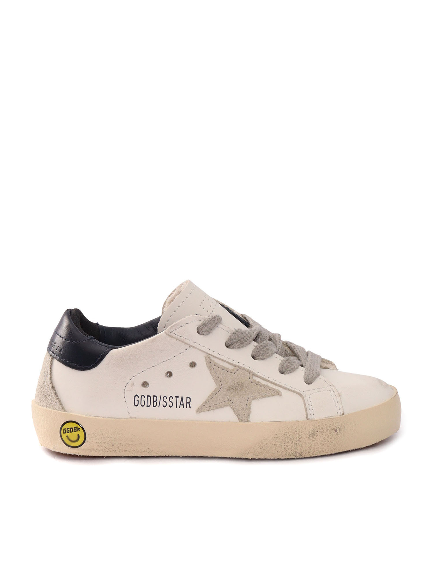 SUPER-STAR LEATHER UPPER AND HEEL SUEDE STAR SPUR White Kid Sneaker