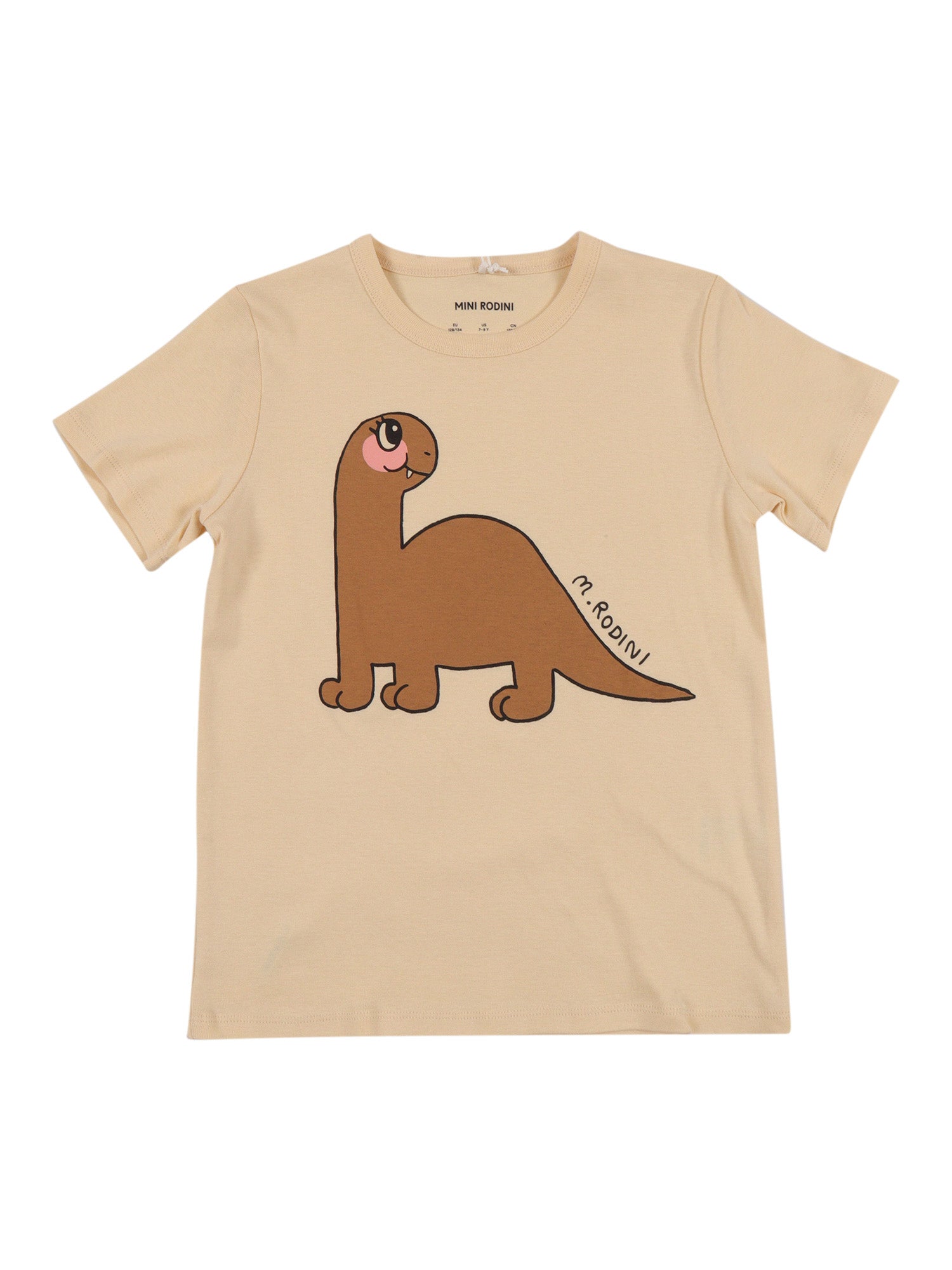 Dino Sp Regular Ss Tee Beige Organic Cotton Short Sleeves T-shirt