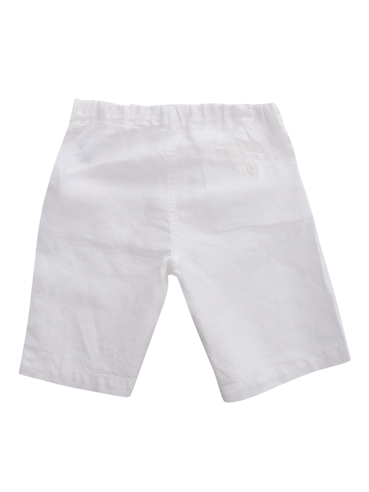 White Linen Bermuda Pocket Lining Cotton Short