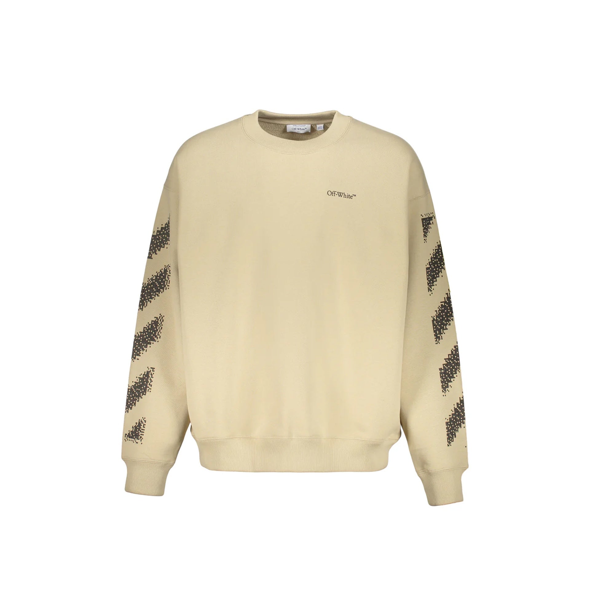 Off-White Logo Sweatshirt Beige Cotton