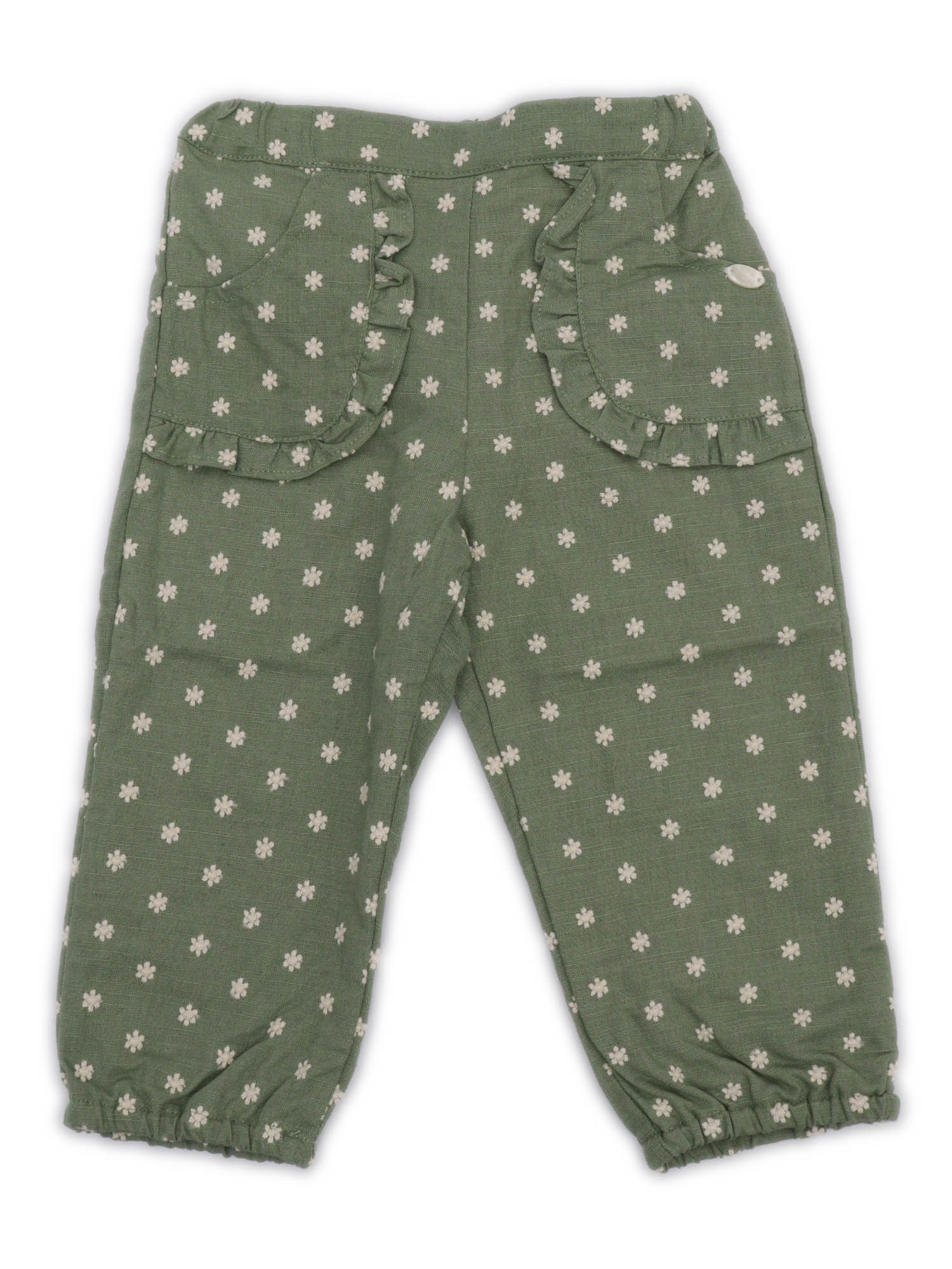 PANTS Green Cotton Linen Lining