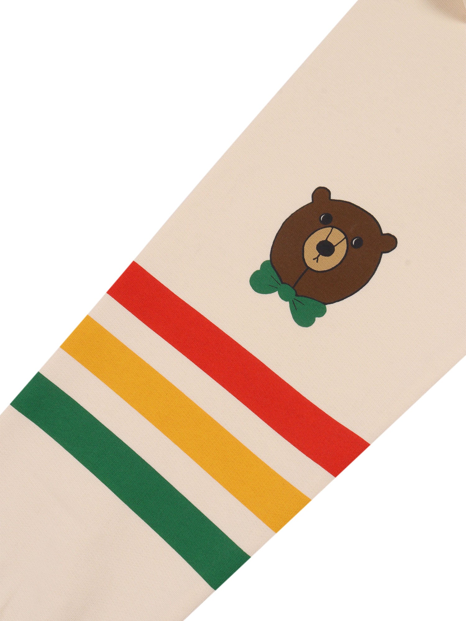 Bear Stripe Sweatpants Beige Organic Cotton Trackpants