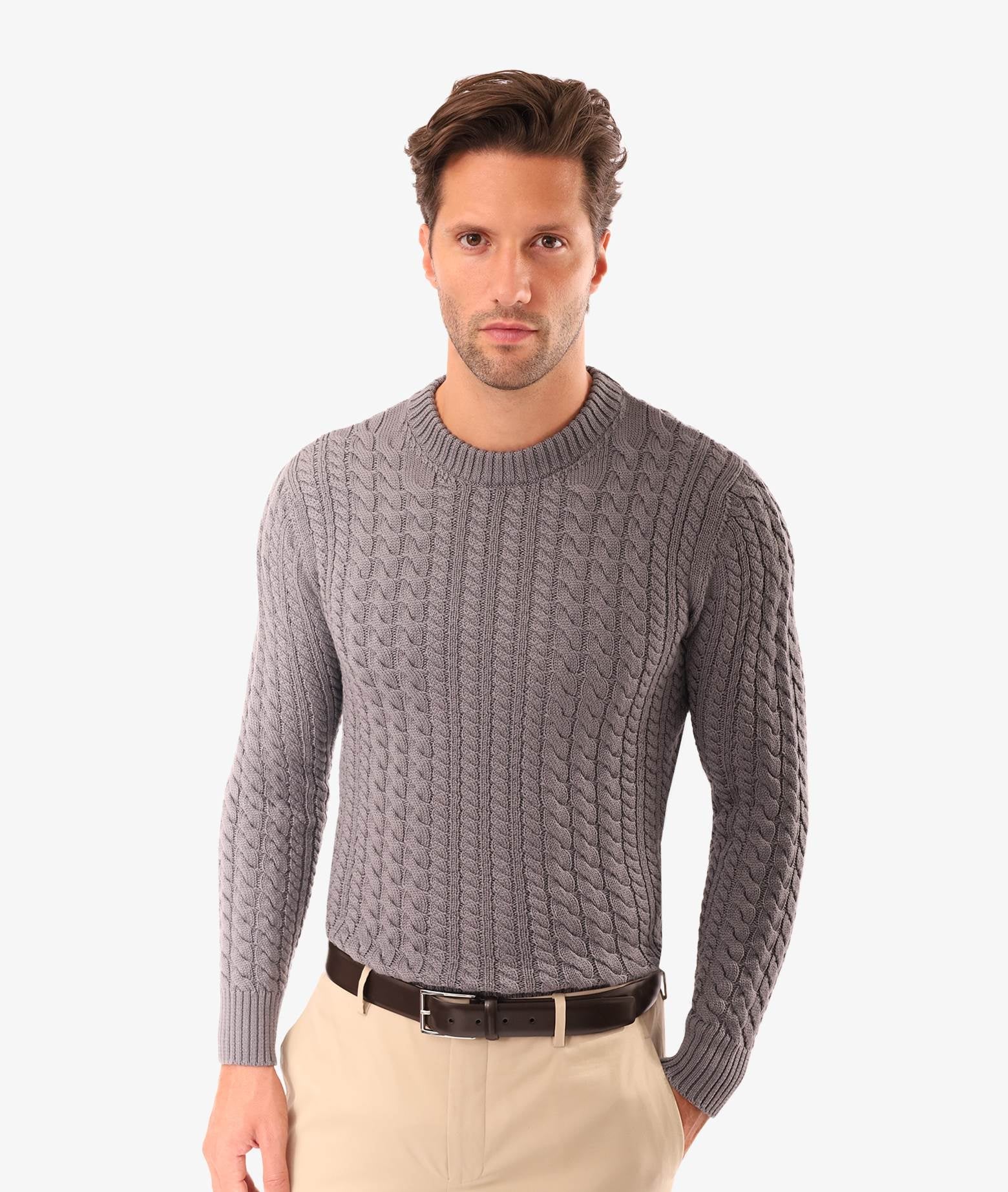 Cable Knit Sweater Col Du Pillon Teal Maglieria Dis/lav Pesante