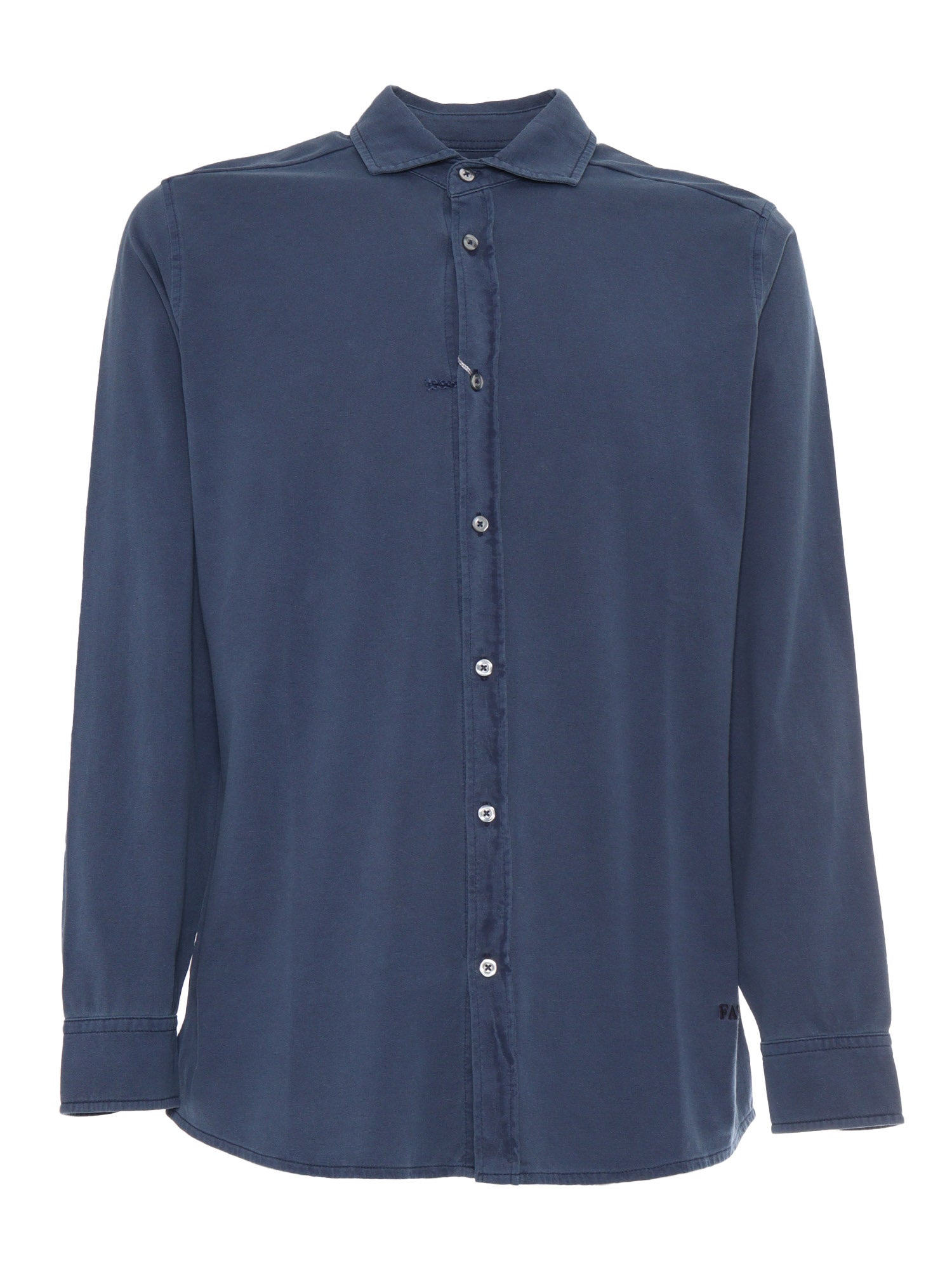FAY JERSEY TINTO FROSTED SHIRT Blue Cotton