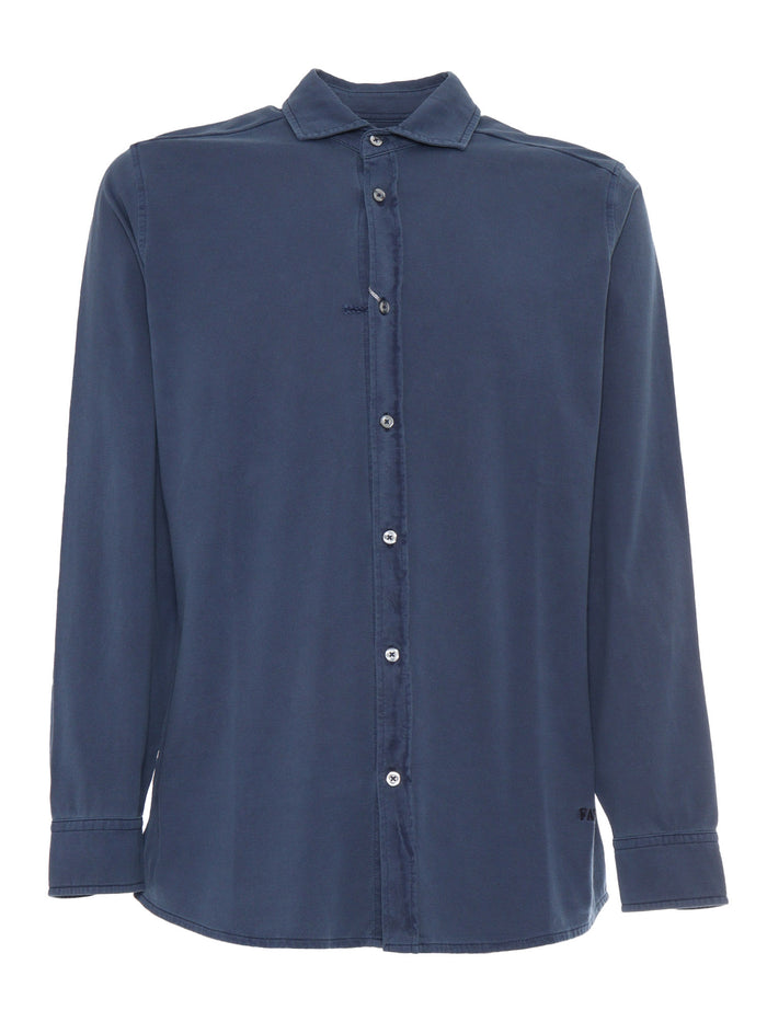 FAY JERSEY TINTO FROSTED SHIRT Blue Cotton