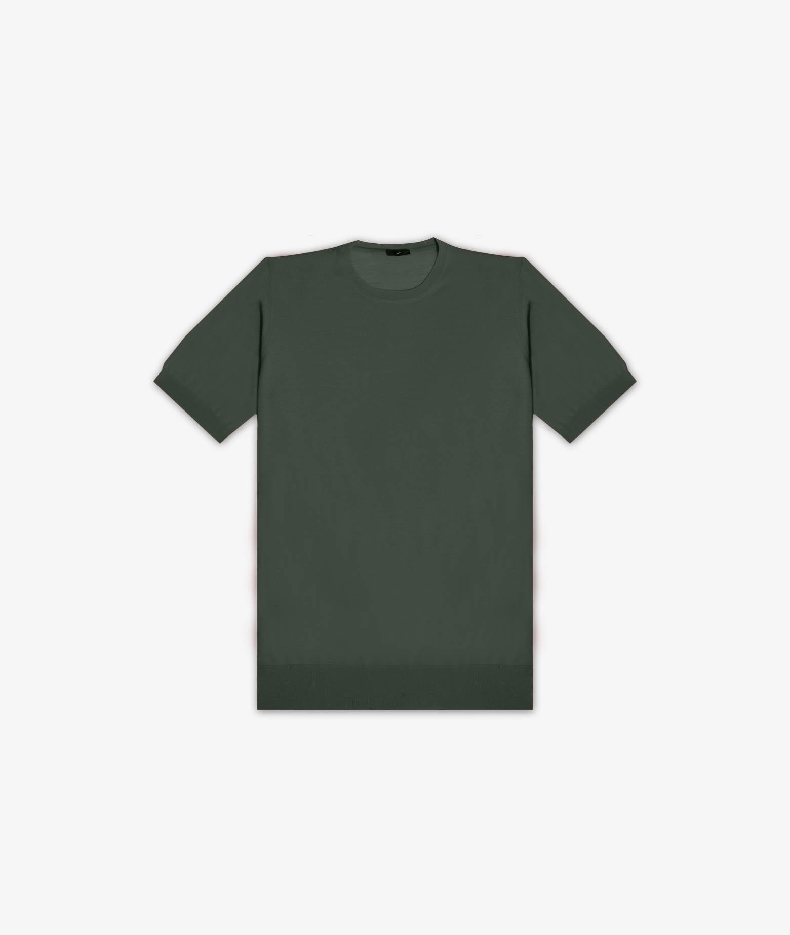 Wool T-Shirt Mentone Red Round Neck