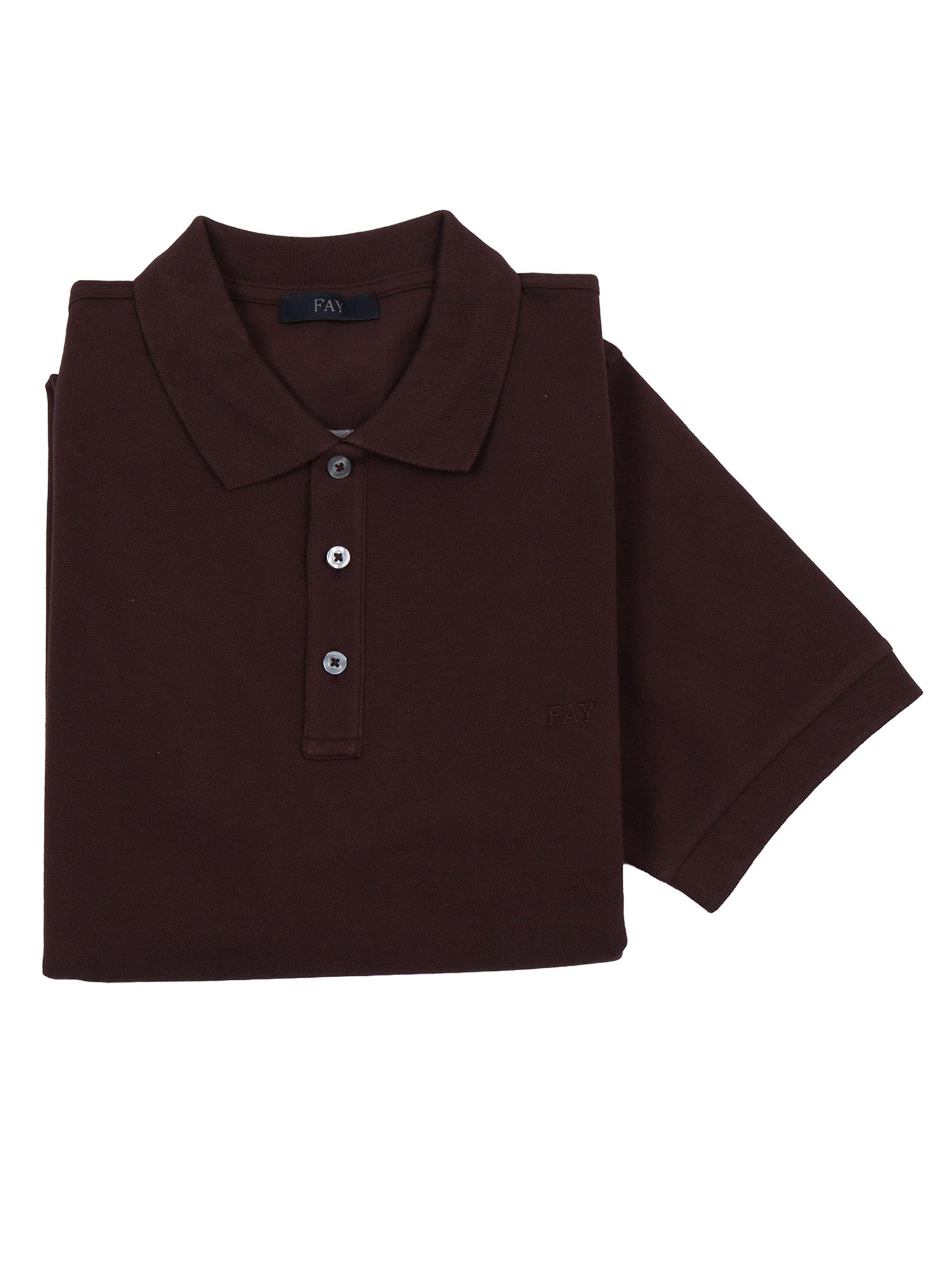 PIQUET STRETCH POLO Brown Cotton Elastane Shirt