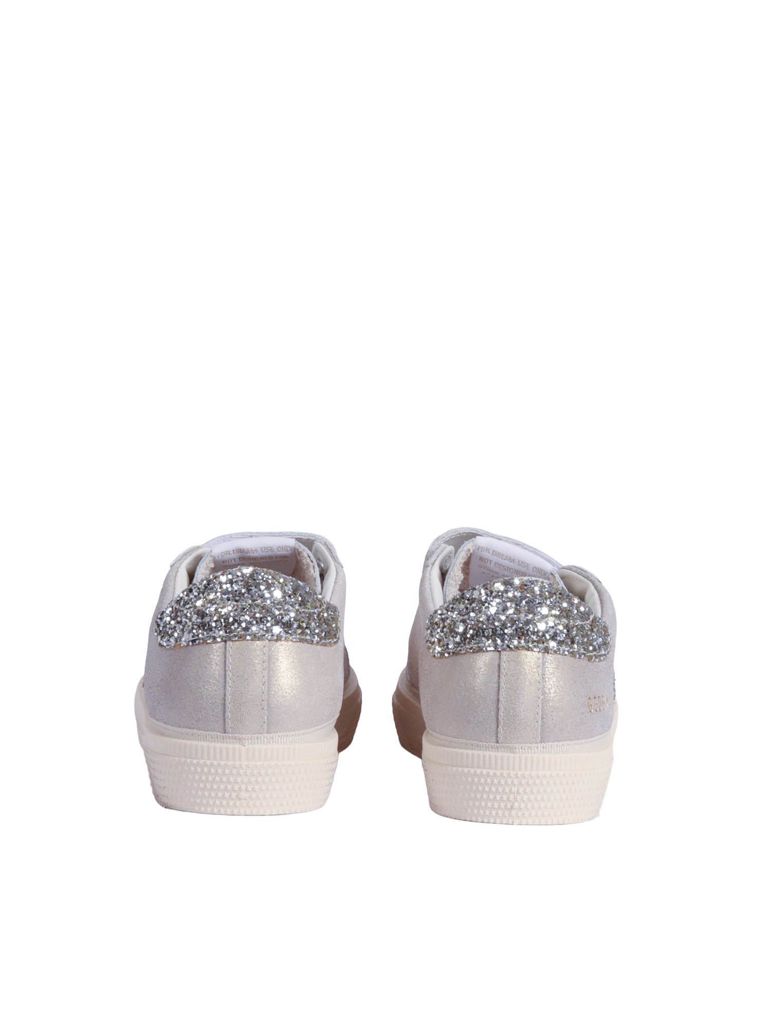 Old School Suede Upper And Strap Shiny Leather Star Heel Silver Kid Sneaker