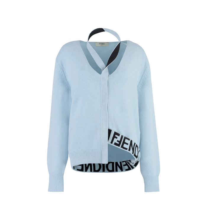 Wool And Cashmere Cardigan Blue