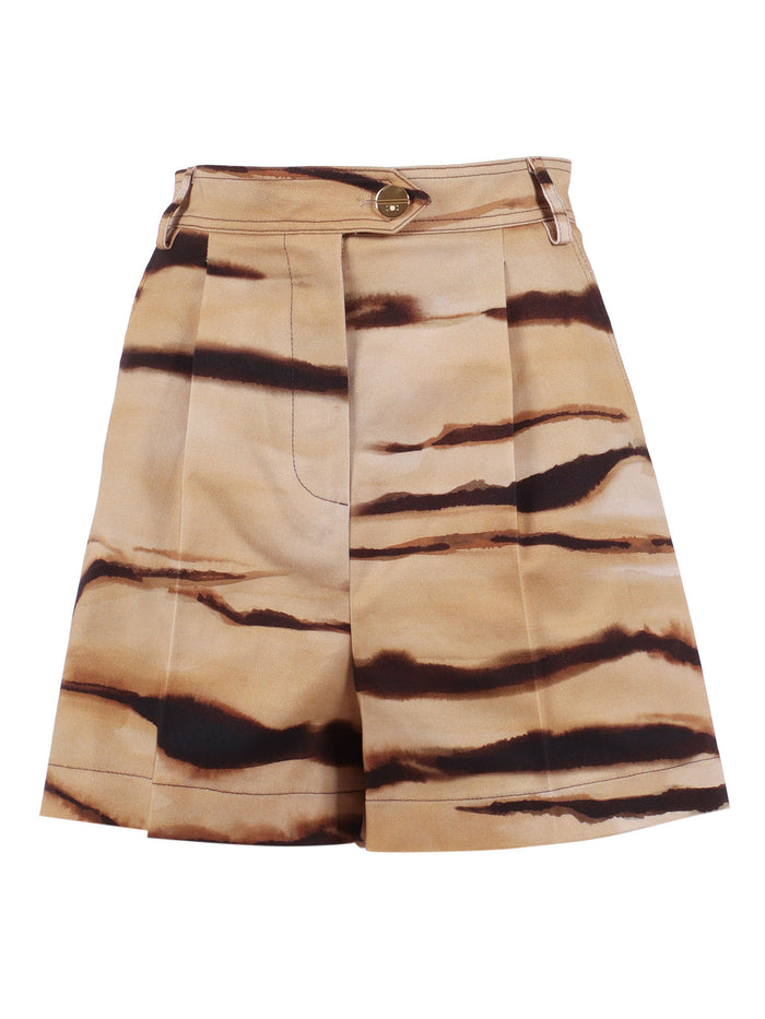 SHORTS Camel Cotton Elastane Bermuda