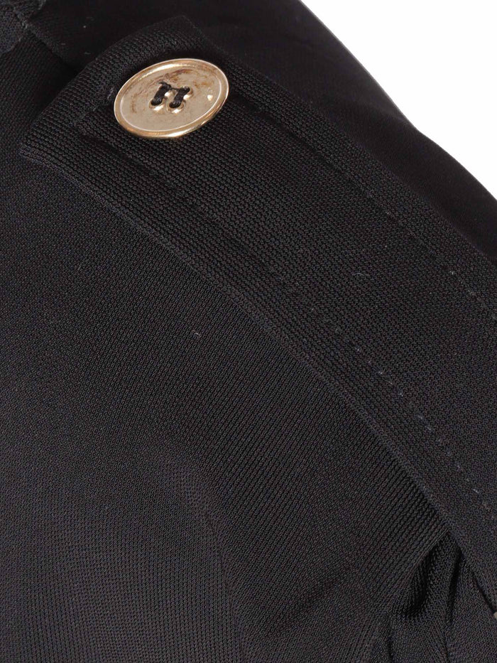 SHORT SLEEVE BLOUSE Black Viscose Elastane Top