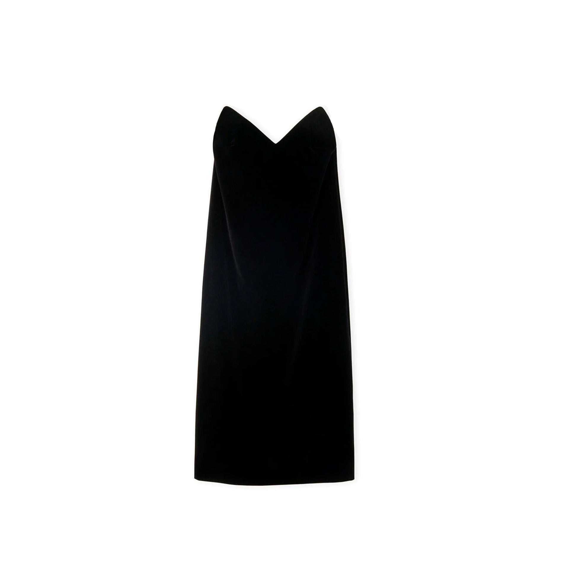Loewe Bustier Velvet Dress Black Cotton Elastane