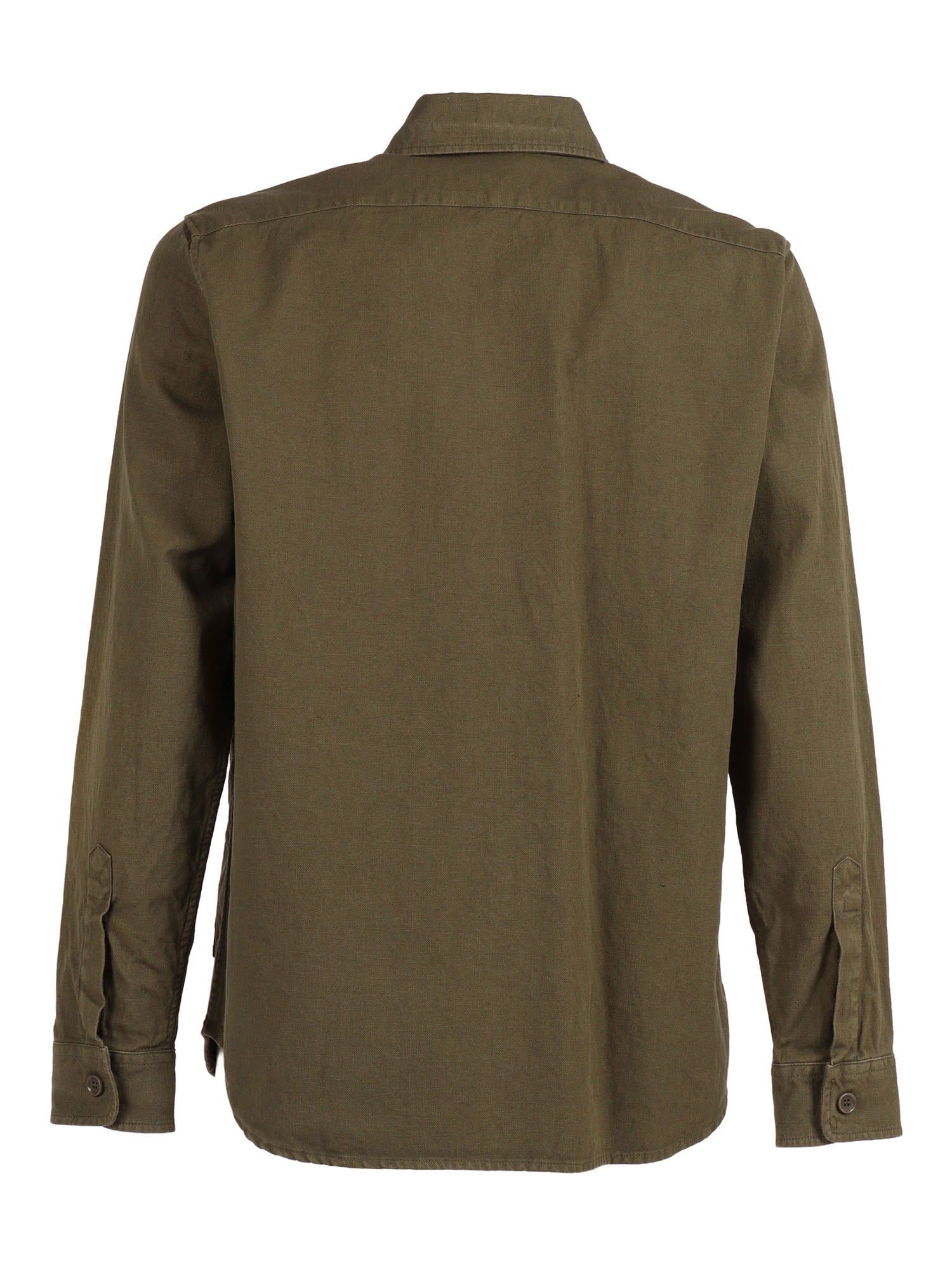MAN SHIRT Green Cotton Linen