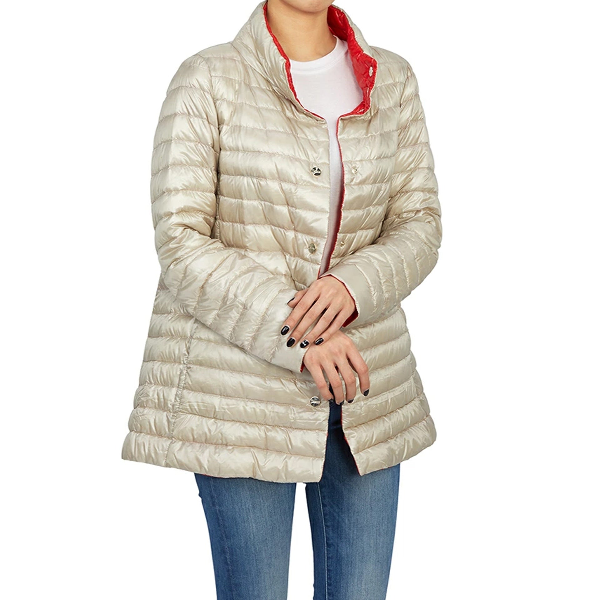 Herno Ultralight Reversible Down Coat Beige Polyamide
