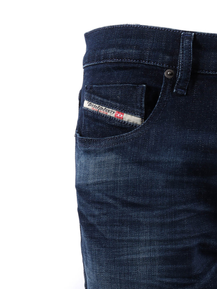 5 pockets Blue Cotton Elastane Jean